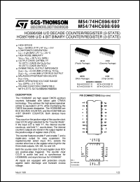 M74HC696 datasheet: HC697/699 U/D 4 BIT BINARY COUNTER/REGISTER (3-STATE) , HC696/698 U/D DECADE COUNTER/REGISTER (3-STA M74HC696