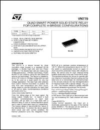 VN770 datasheet: QUAD SMART POWER SOLID STATE RELAY FOR COMPLETE H-BRIDGE CONFIGURATIONS VN770
