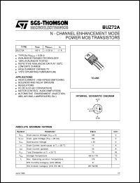 BUZ72A datasheet: N-CHANNEL ENHANCEMENT MODE POWER MOS TRANSISTORS BUZ72A