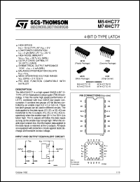 M74HC77 datasheet: 4-BIT D-TYPE LATCH M74HC77