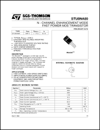 STU8NA80 datasheet: N-CHANNEL ENHANCEMENT MODE FAST POWER MOS TRANSISTOR STU8NA80