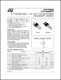 STP7NB80 datasheet: N-CHANNEL 800V - 1.2 OHM - 6.5A - TO-220/TO-220FP POWERMESH STP7NB80