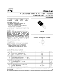 STU8NB90 datasheet: N-CHANNEL 900V - 0.7 0HM - 8.9A - MAX220 POWERMESH MOSFET STU8NB90