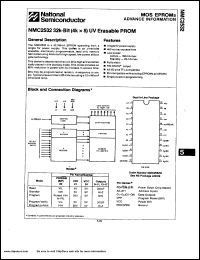 NMC2532 datasheet: 32Kbit (4Kx8) UV erasable PROM NMC2532