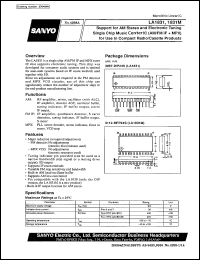 LA1831M datasheet: Support for AM stereo and electronic tuning single chip music center IC (AM/FM IF + MPX) for use in compact radio/casette products LA1831M