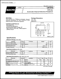 LA7213 datasheet: VCR-use automatic channel selection peripheral LA7213