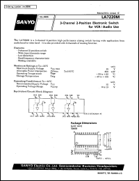 LA7220M datasheet: 3-channel 2-position electronic switch for VCR / audio use LA7220M