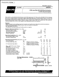 LA7311 datasheet: VTR-use PAL/SECAM discriminator, S-VNC discriminator LA7311