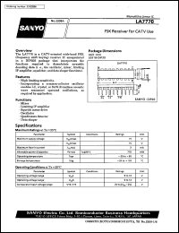 LA7770 datasheet: FSK receiver for CATV use LA7770