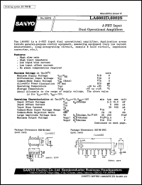 LA6082D datasheet: J-FET input dual operational amplifier LA6082D