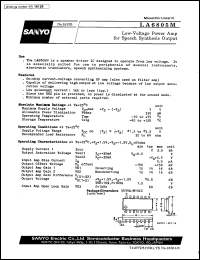 LA6805M datasheet: Low-voltage power amp for speech synthesis output LA6805M