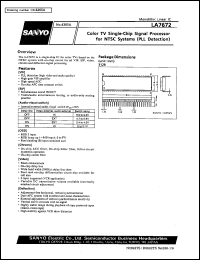 LA7672 datasheet: Color TV single-chip signal processor for NTSC system (PLL detection) LA7672