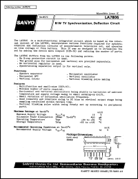 LA7806 datasheet: B/W TV synchronization, deflection circuit LA7806