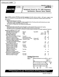 LA7916 datasheet: Peripheral circuit for TV/VCR frequency synthesiser channel select system LA7916