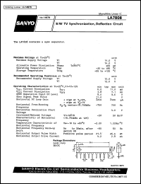 LA7808 datasheet: B/W TV synchronization, deflection circuit LA7808