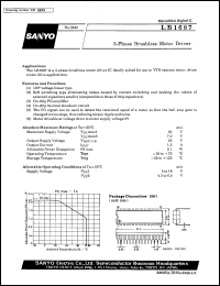 LB1687 datasheet: 3-phase brushless motor driver LB1687