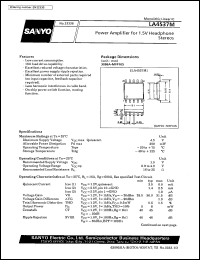 LA4537M datasheet: Power amplifier for 1,5V headphone stereo LA4537M