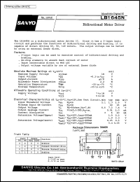 LB1645N datasheet: Bidirectional motor driver LB1645N