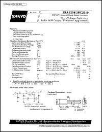 2SC2910 datasheet: NPN epitaxial planar silicon transistor, high-voltage switching, audio 80W output predriver application 2SC2910