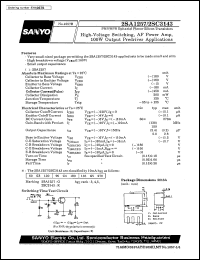 2SA1257 datasheet: PNP epitaxial planar silicon transistor, high-voltage, AF power amp, 100W output predriver application 2SA1257