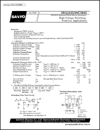 2SA1415 datasheet: PNP epitaxial planar silicon transistor, high-voltage switching, predriver application 2SA1415