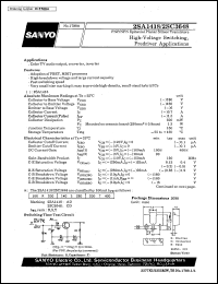 2SA1418 datasheet: PNP epitaxial planar silicon transistor, high-voltage switching, predriver application 2SA1418