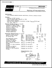 2SA1435 datasheet: PNP epitaxial planar silicon transistor, high-h(FE), AF amp application 2SA1435