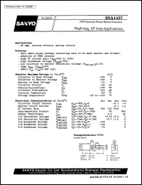 2SA1437 datasheet: PNP epitaxial planar silicon transistor, high-h(FE), AF amp application 2SA1437