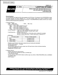 LC5733H datasheet: Single-chip 4-bit microcomputer with LCD driver for low-voltage, low-power use LC5733H