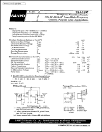 2SA1857 datasheet: PNP epitaxial planar silicon transistor, FM, RF, IF, amp, high-frequency general-purpose amp application 2SA1857
