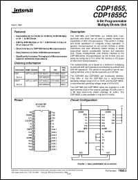 CDP1855C datasheet: 8-Bit Programmable Multiply/Divide Unit CDP1855C