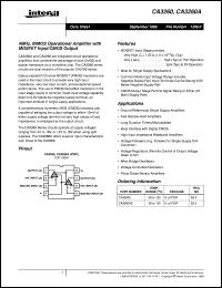 CA3260 datasheet: 4MHz, BiMOS Operational Amplifier with MOSFET Input/CMOS Output FN1266.4 CA3260