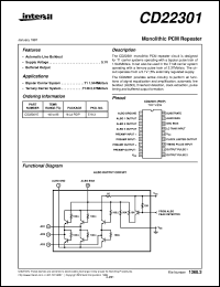 CD22301 datasheet: Monolithic PCM Repeater CD22301
