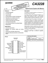 CA3228 datasheet: Speed Control System with Memory CA3228