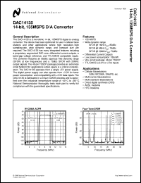 DAC14135MTX datasheet: 14-Bit, 135MSPS D/A Converter DAC14135MTX