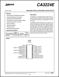 CA3224E datasheet: Automatic Picture Tube Bias Control Circuit CA3224E