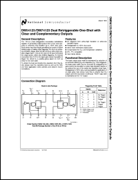 DM54123W-MIL datasheet: Dual Retriggerable One-Shot with Clear and Complementary Outputs DM54123W-MIL