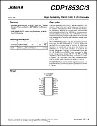 CDP1853C/3 datasheet: High-Reliability CMOS N-Bit 1 of 8 Decoder CDP1853C/3