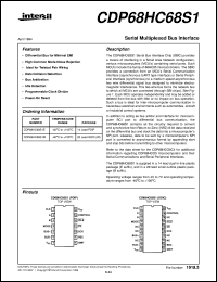 CDP68HC68S1 datasheet: Serial Bus Interface CDP68HC68S1