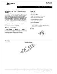IRFP240 datasheet: 20A, 200V, 0.180 Ohm, N-Channel Power MOSFET IRFP240