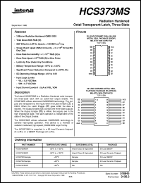 HCS373MS datasheet: Radiation Hardened Octal Transparent Latch, Three-State HCS373MS