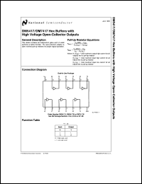DM5417J/883 datasheet: Hex Buffer/Driver with High-Voltage Open-Collector Outputs DM5417J/883
