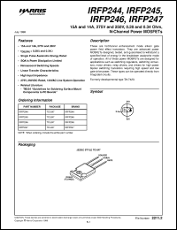 IRFP245 datasheet: 15A and 14A, 275V and 250V, 0.28 and 0.34 Ohm, N-Channel Power MOSFETs IRFP245