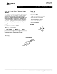 IRF9510 datasheet: 3.0A, 100V, 1.200 Ohm, P-Channel Power MOSFET IRF9510