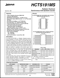 HCTS191MS datasheet: Radiation Hardened Synchronous 4-Bit Up/Down Counter HCTS191MS