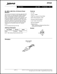 IRF840 datasheet: 8A, 500V, 0.850 Ohm, N-Channel Power MOSFET IRF840