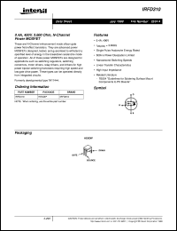 IRFD310 datasheet: 0.4A, 400V, 3.600 Ohm, N-Channel Power MOSFET IRFD310