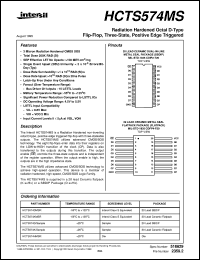 HCTS574MS datasheet: Radiation Hardened Octal D-Type Flip-Flop, Three-State, Positive Edge Triggered HCTS574MS