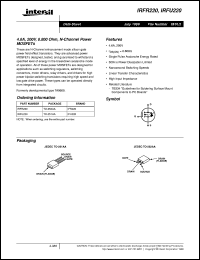 IRFR220 datasheet: 4.6A, 200V, 0.800 Ohm, N-Channel Power MOSFETs IRFR220