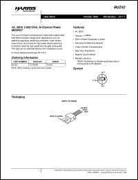 BUZ42 datasheet: 4.0A, 500V, 2.000 ohm, N-Channel Power MOSFET FN2417.1 BUZ42